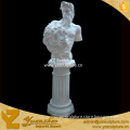 white stone male marble man hold lion head bust sculpture